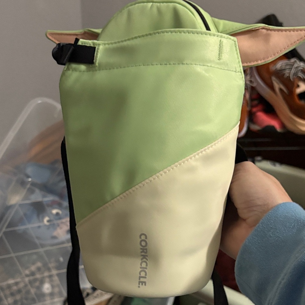 Corkcicle Lime Green & Cream Diagonal Panel Crossbody Bag